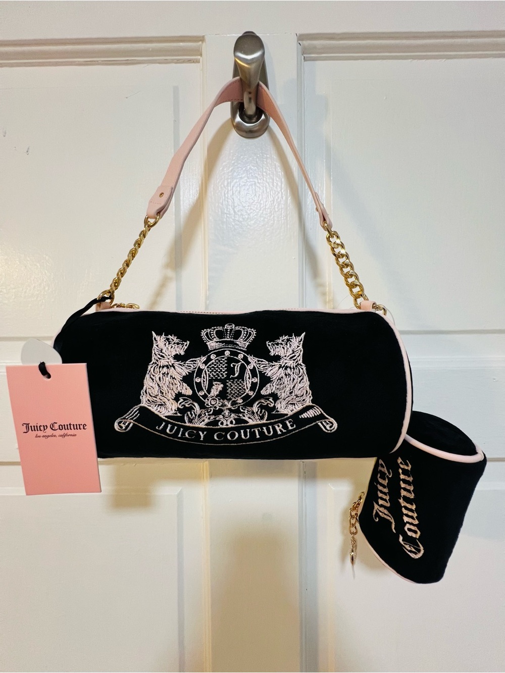 NWT Juicy couture LIQUORICE
CHOOSE SCOOTIE DOGS BARREL SATCHEL
